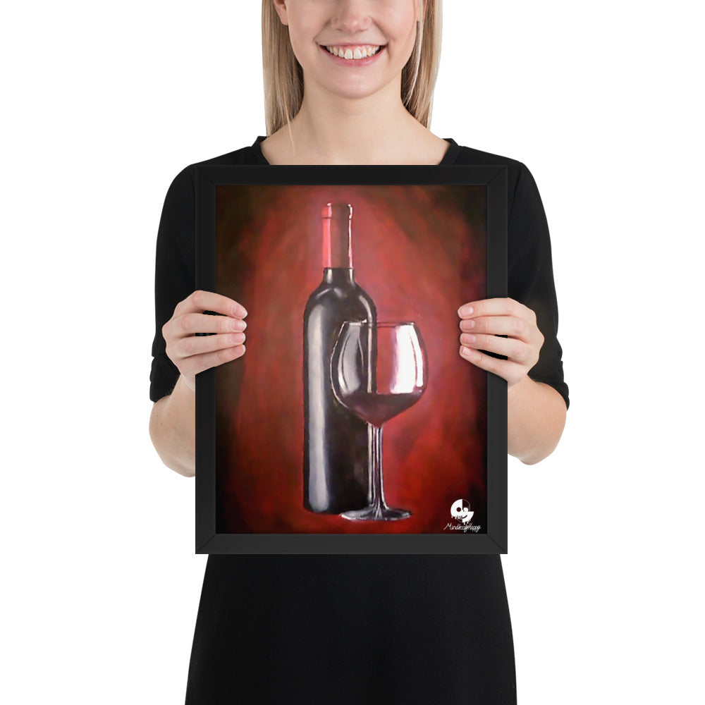 Wine Painting - Framed photo paper poster