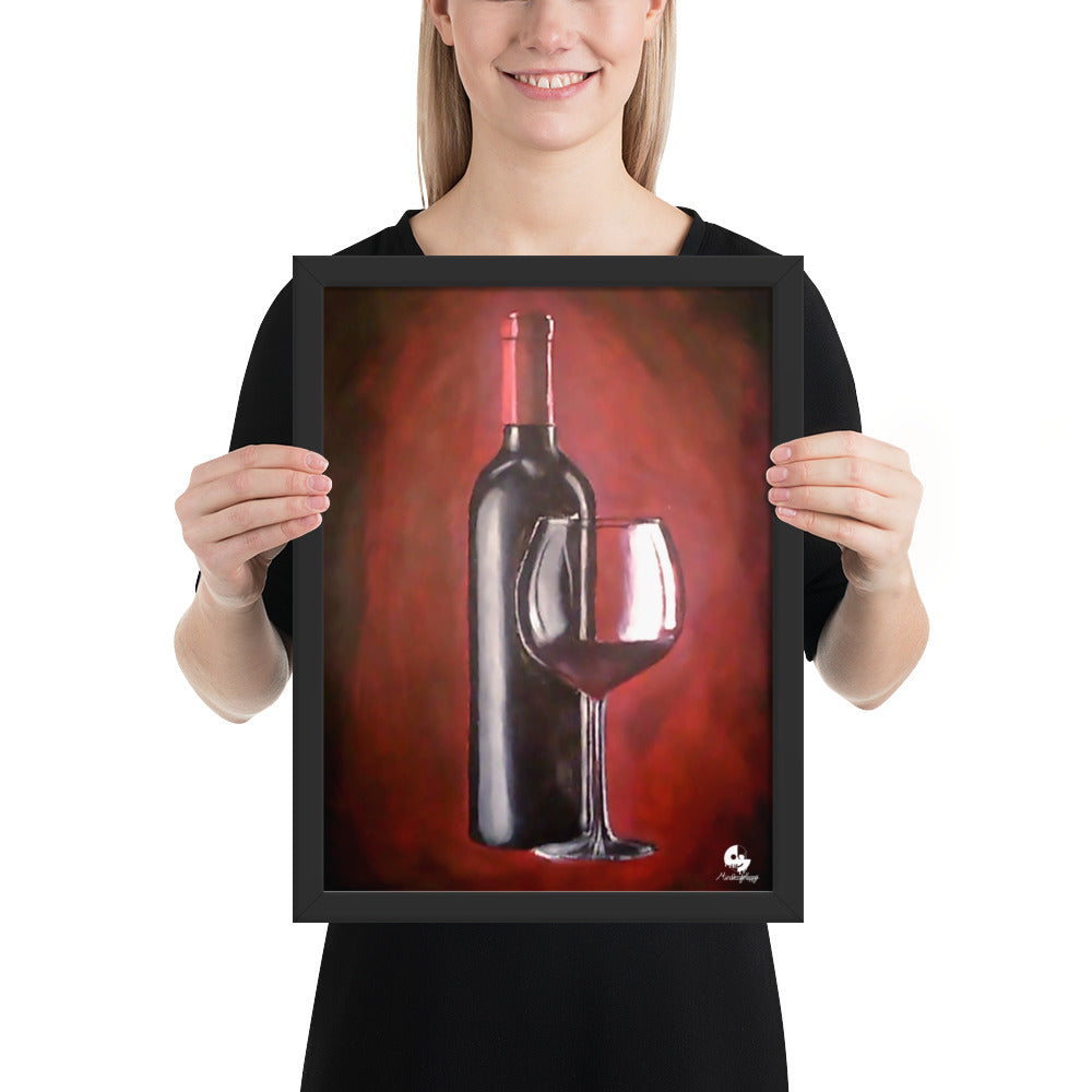 Wine Painting - Framed photo paper poster