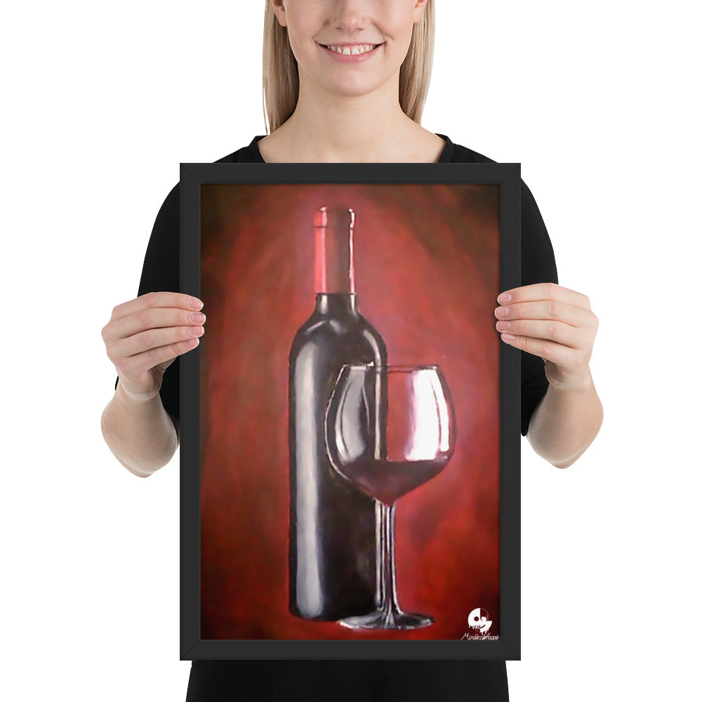 Wine Painting - Framed photo paper poster