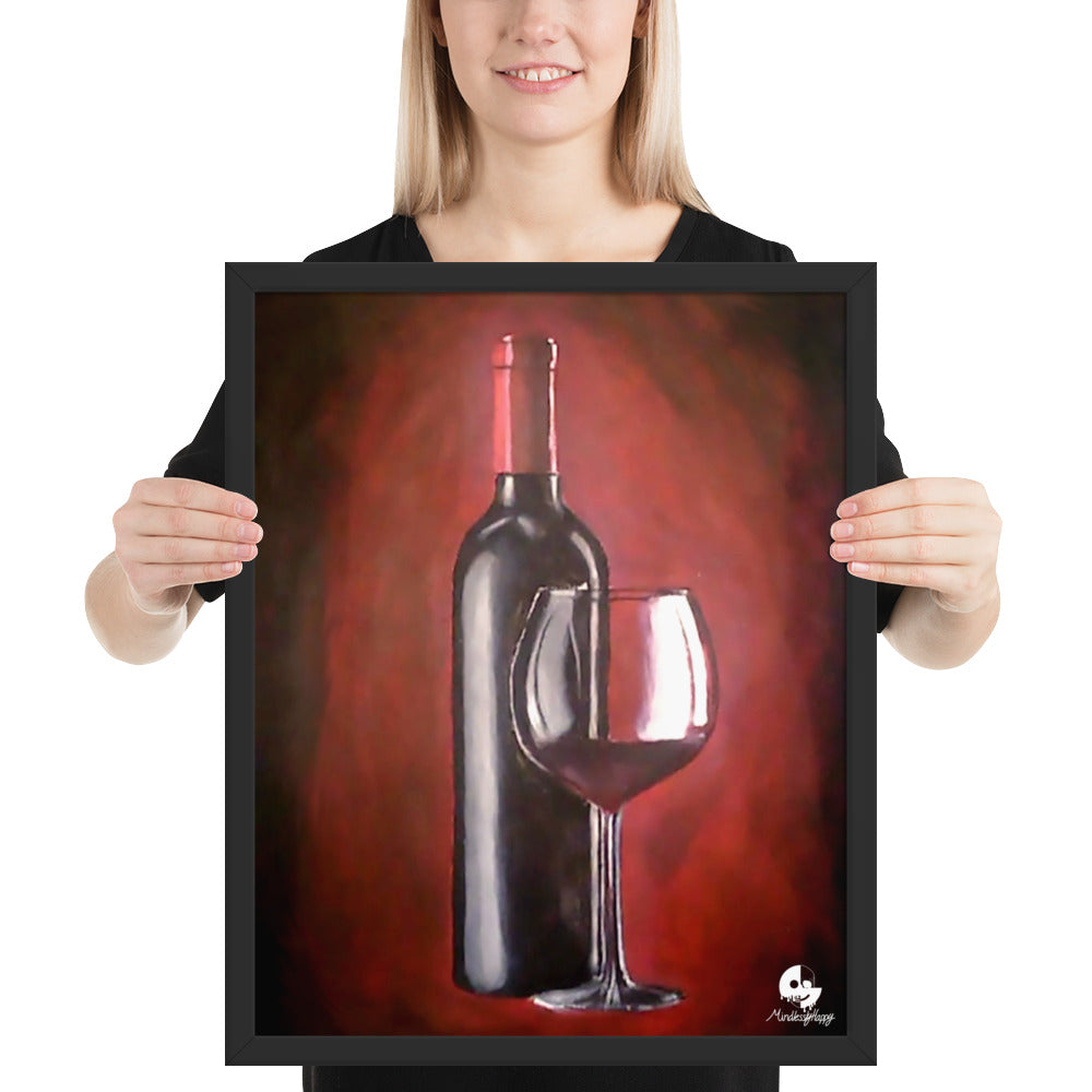 Wine Painting - Framed photo paper poster