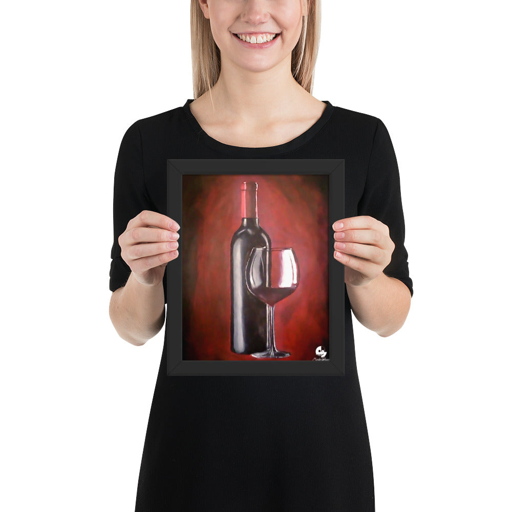 Wine Painting - Framed photo paper poster