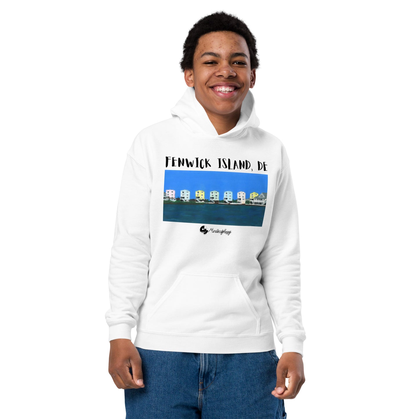 Fenwick Island, DE Houses - Youth heavy blend hoodie