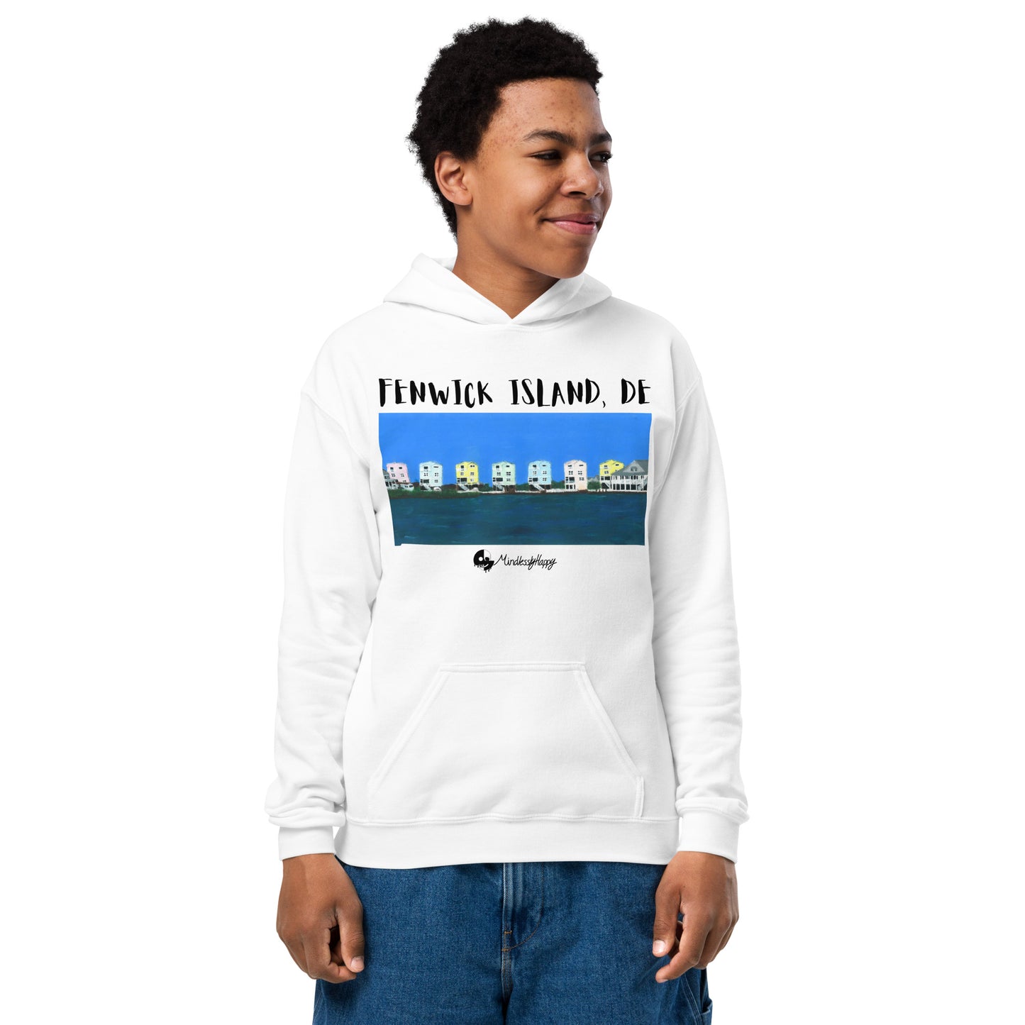 Fenwick Island, DE Houses - Youth heavy blend hoodie